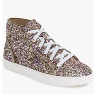 NWT Steve Madden Levels-G Glitter High Top Sneakers Size 7.5